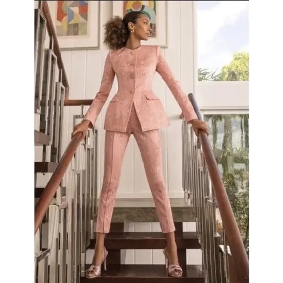 Veronica Beard Eris Moire Blush Textured Blazer Jacket Pink Size 10 - Picture 1 of 16